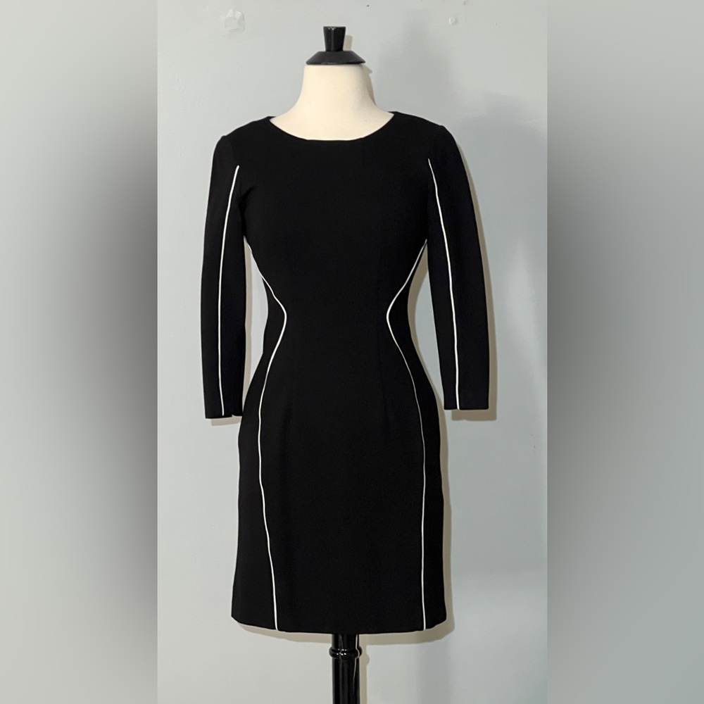 Gianni Bini Black Contrast Piping Sheath Dress Size 0